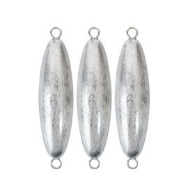 BLUEWING - Plomador de Torpedo de 6 onzas, 3 Unidades, pesadoras de Pesca de Agua Salada, Bala de Plomo de Pesca con Doble Anillo, para Pesca en la Parte Inferior