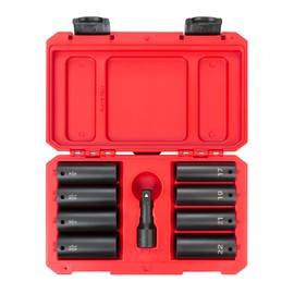 TEKTON 1/2 Inch Drive Impact Lug Nut Socket Set with Case (9-Piece) | SID92415