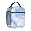 SUPLUCHOM Lunch Box Tie Dye White Blue Art Insulated Bag