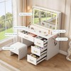 YITAHOME Vanity Desk Set with Large 35" LED Mirror and