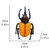 Decorative Glass Beetle Night Light, Orange Illuminated Body, Black Metal