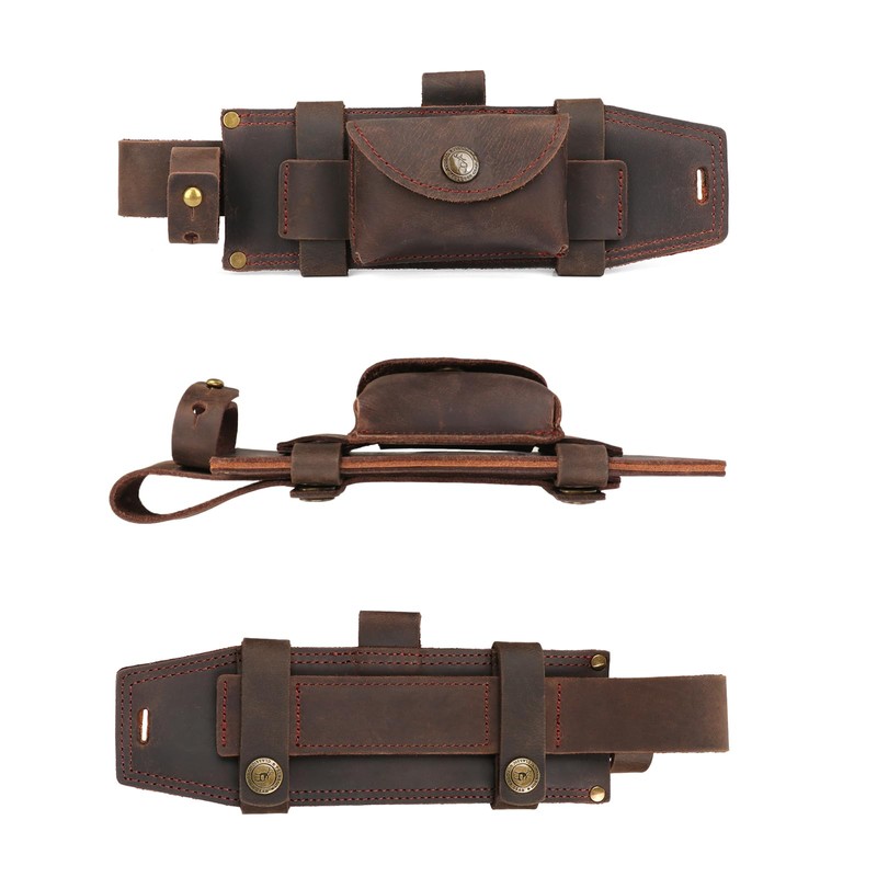 Tourbon Leather Hunting Fixed Blade Knives Sheath Horizontal & Vertical
