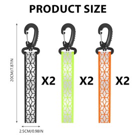 AYESY 6Pcs Safety Reflector Pendants, Reflective Keychain Pendant,Visible Reflective Tags for Child Safety, Backpack Clothes Cycling Walking Running Bag Backpacks, Fitness Supplies