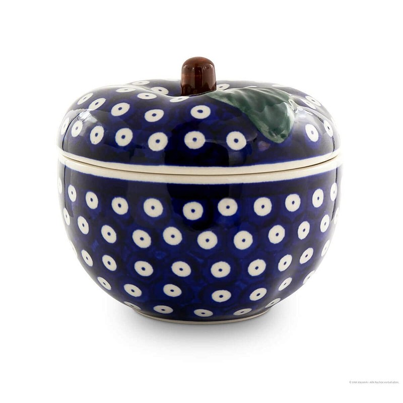 Bunzlauer Keramik Apple Roasting Dish with Lid Diameter 12.6 cm