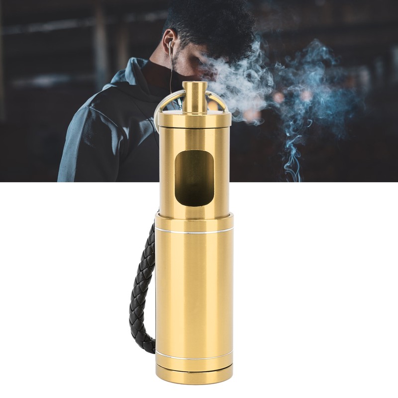Portable Pocket Ashtray with Keychain Lanyard Retractable Circular Aluminium Alloy