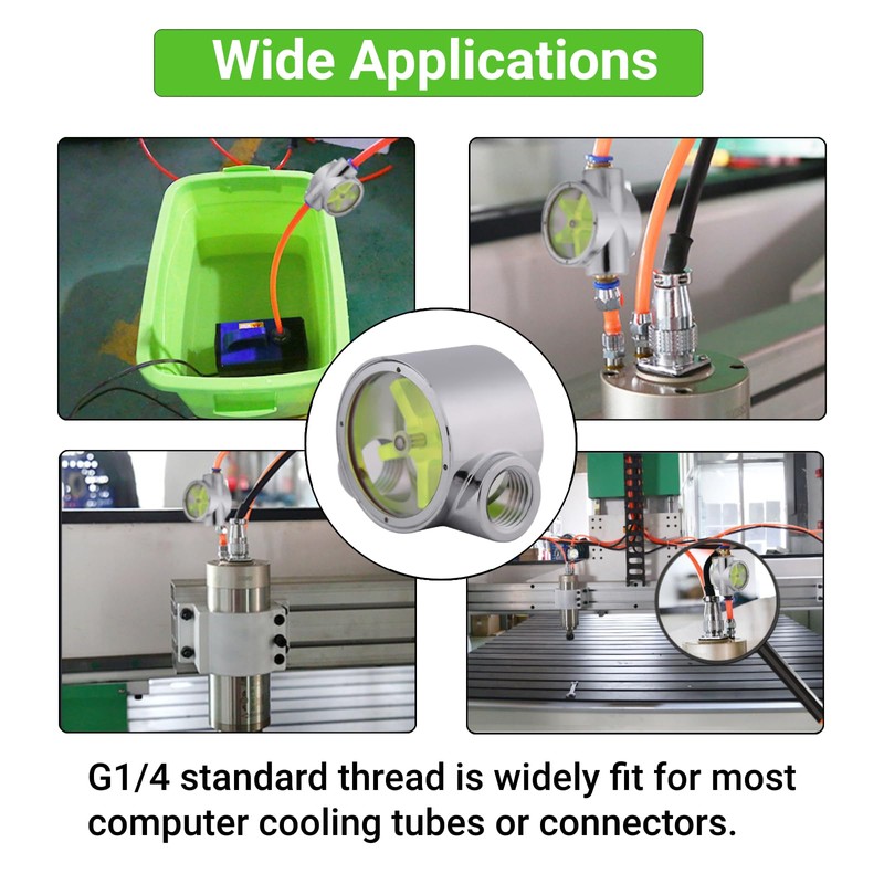 Water Flow Indicator G1/4 Inch Standard Tungsten Alloy Cooling Flow