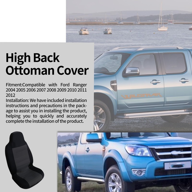 runfider 2PCS 60/40 High Back Bench Seat Cover with Hooks