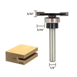 SICWOOD Top Bearing Slot Cutter Router Bit 1/4 Shank, 5/32" Height, 5/16" Depth, Slotting Cutter Router Bit, Slot Cutting Bit, for Wood Flooring Grooves