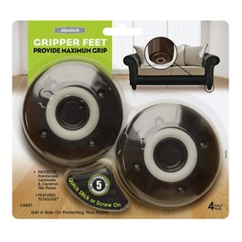 Slipstick CB827 Non Slip Grip Furniture Leg Floor Protectors for Furniture Feet (Set of 4) 82 mm Round Gripper Foot, Brown