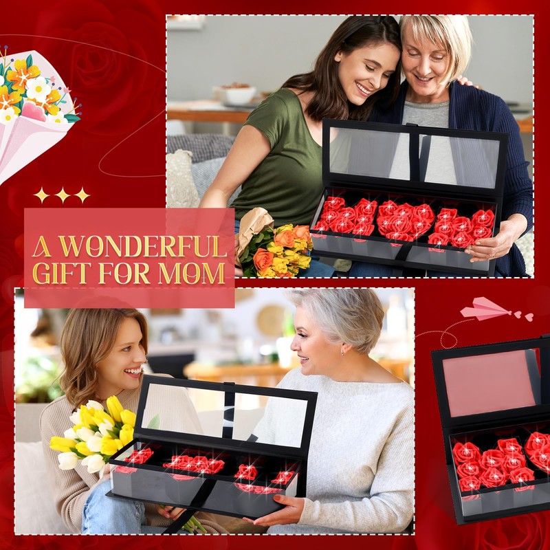 Fuyoooo 2 Set Mothers Day Flower Gift Box Empty ''I