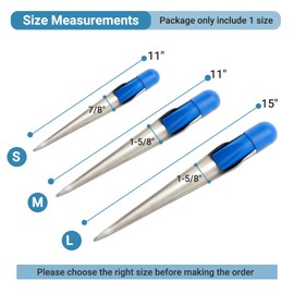 Boat Rope Splicing Spike FID - Marine Stainless Steel Tool with Plastic Handle for Line & Wire Diameter Adjustment, 1 Pc(Blue-Small 1/8 to 1/2")