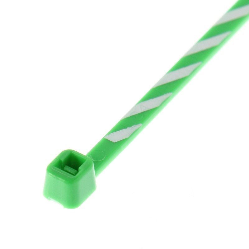 パンドウイット ストライプナイロン結束バンド 緑/白 幅2.5mm 長さ99mm 50本入り PLT1M-L5-10