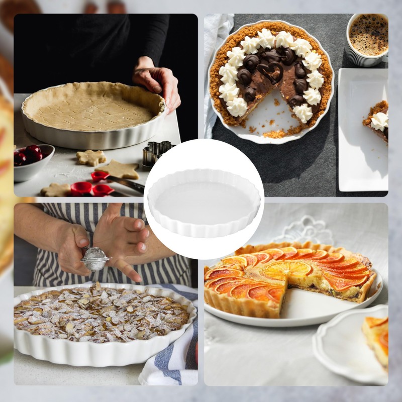 AZKEEGREY Ceramic Quiche Dish for The Oven, 22cm Pie Dishes