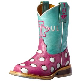 Tin Haul Shoes Girls Miss Dotty Western Boot, Pink, 1 Medium US Little Kid