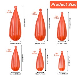 SNIRFAQM 6 Pcs Mixed Sizes Fishing Practice Plugs Orange Soft PVC Bait Casting Plug for Children Kids Improving Casting Skills