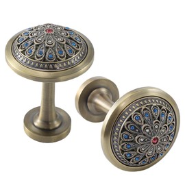 Vintage Curtain Tieback Hooks Pair Light Luxury French Zinc Alloy Wall Hooks Cloak Hooks Crystal Diamond Decorative Curtain Hooks for Bedroom Living Room(Antique Bronze)