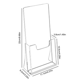 Duronge Pack of 2 Flyer Stands, 11.1 x 20.8 cm Acrylic Flyer Stand, Brochure Stand, Crystal Clear Table Brochure Stand, for Offices, Hotel, Restaurant, Counter