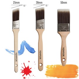 YEMPOR Paint Brush, Painter's Brush 3-Piece for Precise Work, Glaze Brush, Paint Brush, Bristle Brush