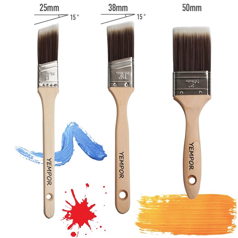 YEMPOR Paint Brush, Painter's Brush 3-Piece for Precise Work, Glaze