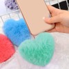 Operitacx Heart Pompom Keyring 12Pcs Pom Pom Heart Keychain Fluffy