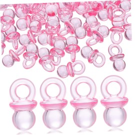 Kisangel 100 Pcs Mini Acrylic Pacifiers Decorative Shower Favors Safe and Soft for Newborns Supplies for Nursery and Shower Games