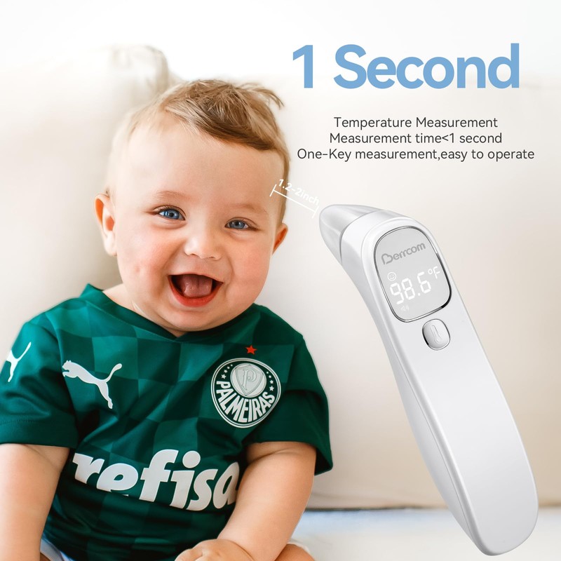 Berrcom Forehead and Ear Thermometer for Adults and Babies, Digital