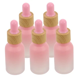 VICASKY 5pcs Gradient Frosted Essential Oil Dropper Bottles Portable Cosmetic Containers for Travel Beauty Salons Durable Design with Non Slip Grip