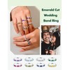 RANDES Sapphire Ring Bands for Women 3mm Half Eternity Wedding
