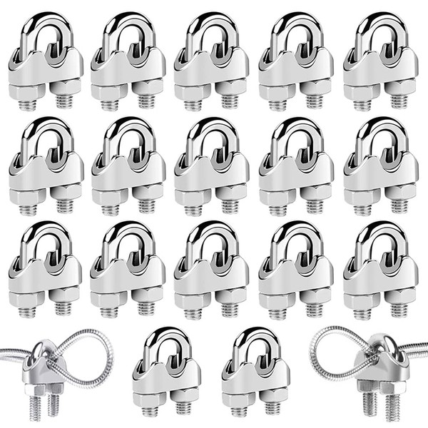 Pack of 18 Wire Rope Clips M3/M4/M5 Rope Clamp Stainless