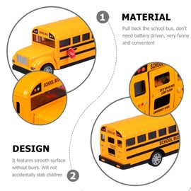 TOYANDONA School Bus Toy Model School Bus Toy Yellow Bus Toy Vehicles Pull Back Bus Toy School Bus Model Car for Children Orange, 21.5 x 5.5 cm