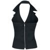 Gothicana by EMP Ladies Black Lace Up Collar Halter Top,