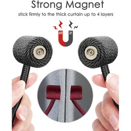 Curtain Tie Backs Strong Magnetic,Metal Curtain Tiebacks Hooks,Tie Clips Curtain Holdbacks Rings for Home Office Window Curtain Straps 1 Pair (beige)