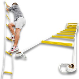 Rope Ladder for Fire Escape 16ft (5m) - Emergency Evacuation Ladders with Carabiners - Fire Rescue Ladder Balcony Escape - Portable Lightweight Evacuation Ladders
