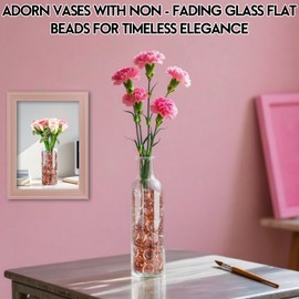 440g Ciottoli di Vetro, Vetro Traslucido di Pietre Colorate Decorative, Pietre per Acquario, Pietre Decorative per Vasi, Vetro Sassi per Acquario, Rosa