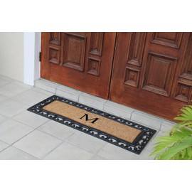 First Impression Exclusive Hand Crafted Myla Monogrammed Entry Doormat, Large Double Door Size (17.7 x 47.25)-RC2004M