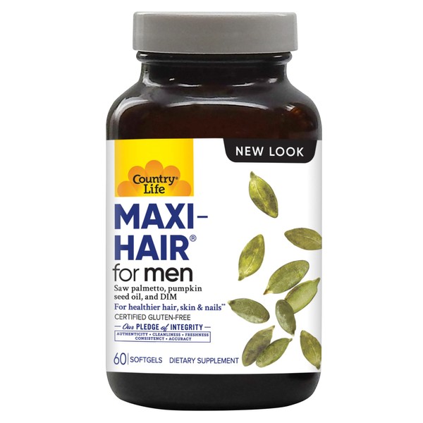 Country Life Maxi Hair for Men 60 Softgels.
