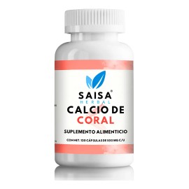 Calcio de Coral 100% Puro | 120 Cápsulas | Salud Ósea, Dientes Fuertes y Absorción Óptima | Saisa Herbal
