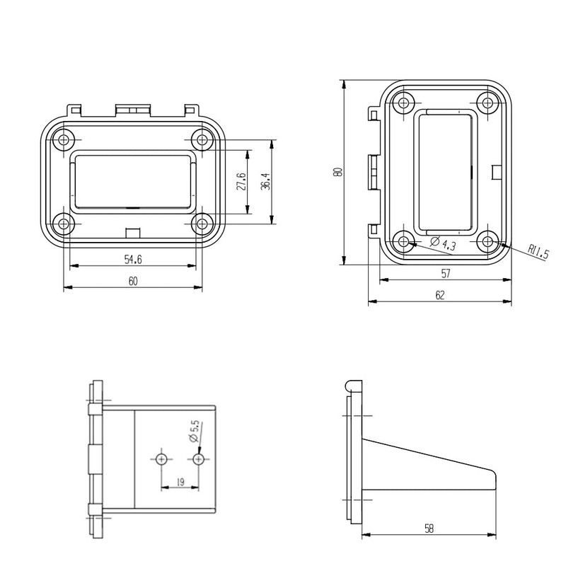 JooFn 120A Plug Mounting Panel with Cover for Anderson SB120