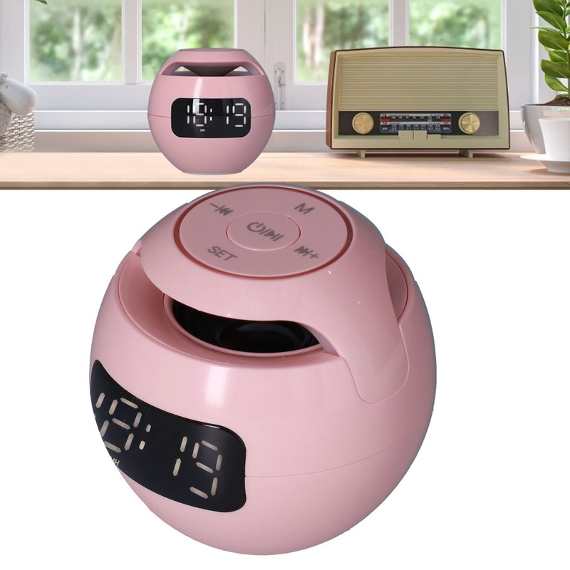Multifunctional Bluetooth 5.0 Alarm Clock Speaker Rechargeable Ball Shape Portable