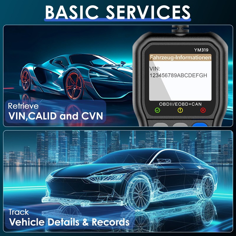 Anluomania OBD2 Diagnostic Device Car, Car Reader with OBD2 Functions,