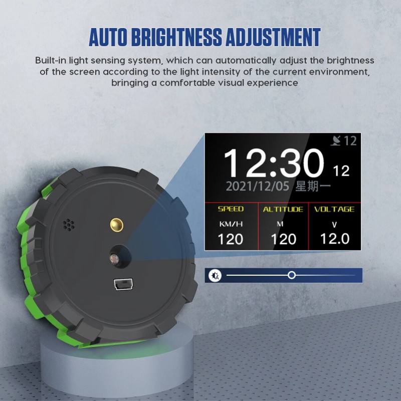 MRCARTOOL Digital Inclinometer Car Speedeometer HUD Head Up Display Compass