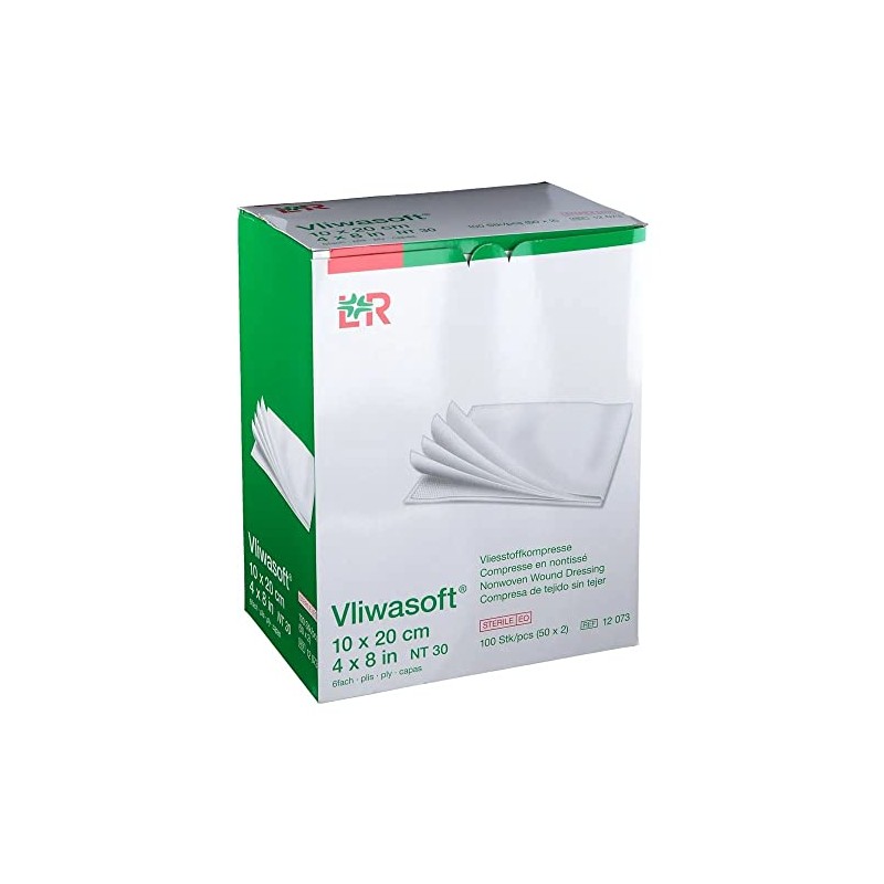 Vliwasoft Non-Woven Dressings 10 x 20 cm Sterile 6 Litres