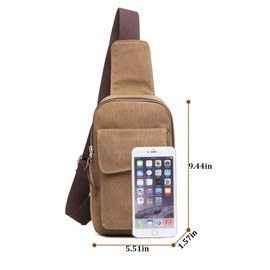 Wxnow Sling Bag Man Purse Small Backpack Shoulder Crossbody Bags Travel Bag Mini Chest Pack for Men and Women Brown