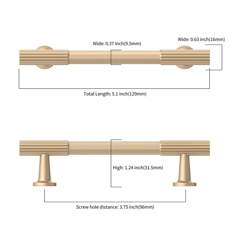 Asidrama 10 Pack 3.75 Inch(96mm) Champagne Copper Cabinet pulls Kitchen