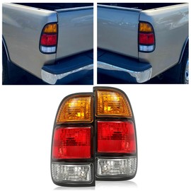 ECOTRIC Halogen Tail Light Compatible with 2000-2006 Toyota Tundra Regular/Access Cab Signal Brake Lamp Taillight Pair w/Bulbs Set of 2 Replacement for TO2800129 TO2801129 815600C010 815500C010