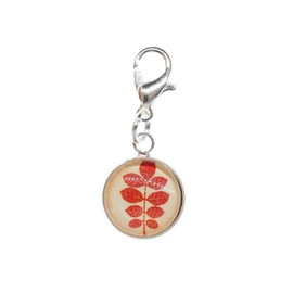 Miniblings Red Leaves Charm Plant Leaf Autumn – Handmade Fashion Jewellery I Silver-Plated Pendant Charm Bracelet – Pendant for Bracelet, Metal Cotton