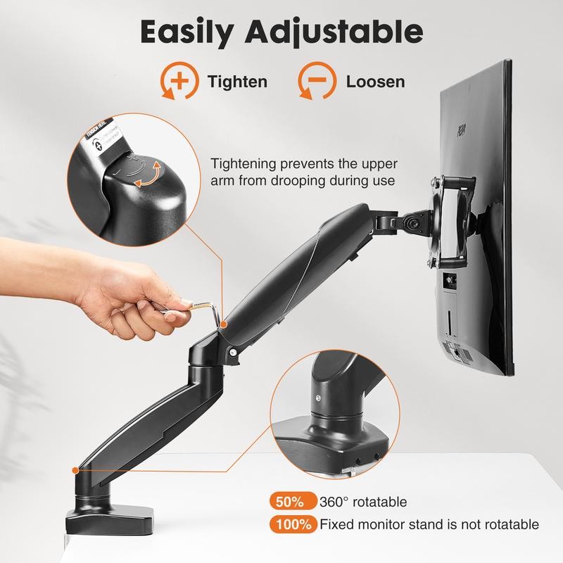 Monitor Stand - Adjustable Desk Mount Arm for Support 15