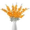 IPOPU Delphinium Flowers Artificial Flowers 6 pcs Orange Larkspur Flower