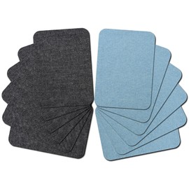 Guokuai 12 Pieces Premium Quality Fabric Iron on Patches for Clothing Repair Jeans Shades of Blue Inside Jeans & Clothing Repair 3" x 4.25" (7.5 cm x 10.5 cm) (Black Light Blue)