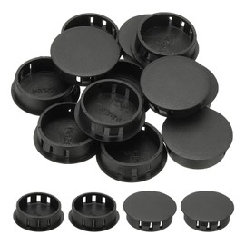 PATIKIL Plastic Hole Plugs, 34 Pcs 1 1/4"(32mm) Plastic Plugs Screw Hole Plug Snap Desk Grommet Buckle Knockout Locking Plugs Furniture Insert End Cap for Holes Kitchen Cabinet, Black